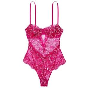 Victoria secret body suit lingerie pink